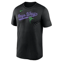 T-shirt Nike noir Tampa Bay Rays 2025 City Connect Team Phrase Script Legend Performance pour homme
