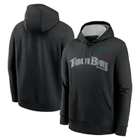 Men's Nike  Black Tampa Bay Rays Rewind Club Logo Pullover Hoodie