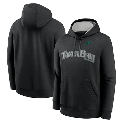 Men's Nike  Black Tampa Bay Rays Rewind Club Logo Pullover Hoodie