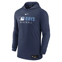 Men's Nike  Heather Navy Tampa Bay Rays Authentic Collection Tri-Blend Performance Pullover Hoodie