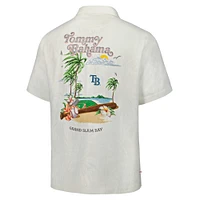 Men's Tommy Bahama  White Tampa Bay Rays Grand Slam Camp Button-Up Shirt