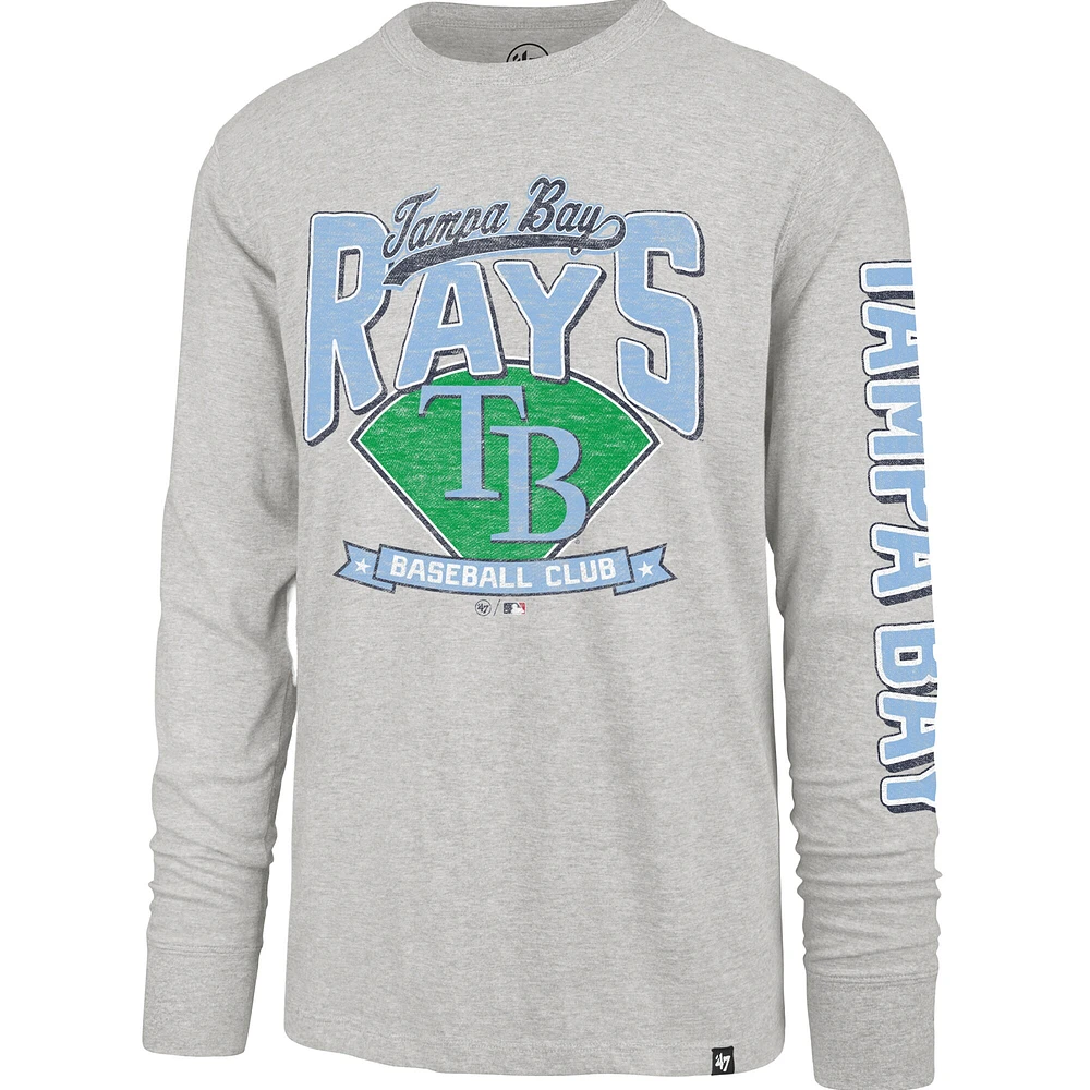 T-shirt à manches longues Fair Ball Franklin pour homme, gris, '47, Tampa Bay Rays