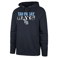 Men's '47 Navy Tampa Bay Rays Base Slide Headline Pullover Hoodie