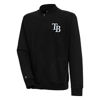 Men's Antigua  Black Tampa Bay Rays Victory Full-Zip Jacket