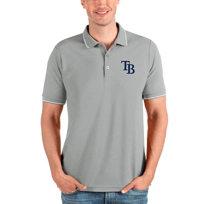 Polo Affluent gris chiné Antigua pour homme des Tampa Bay Rays
