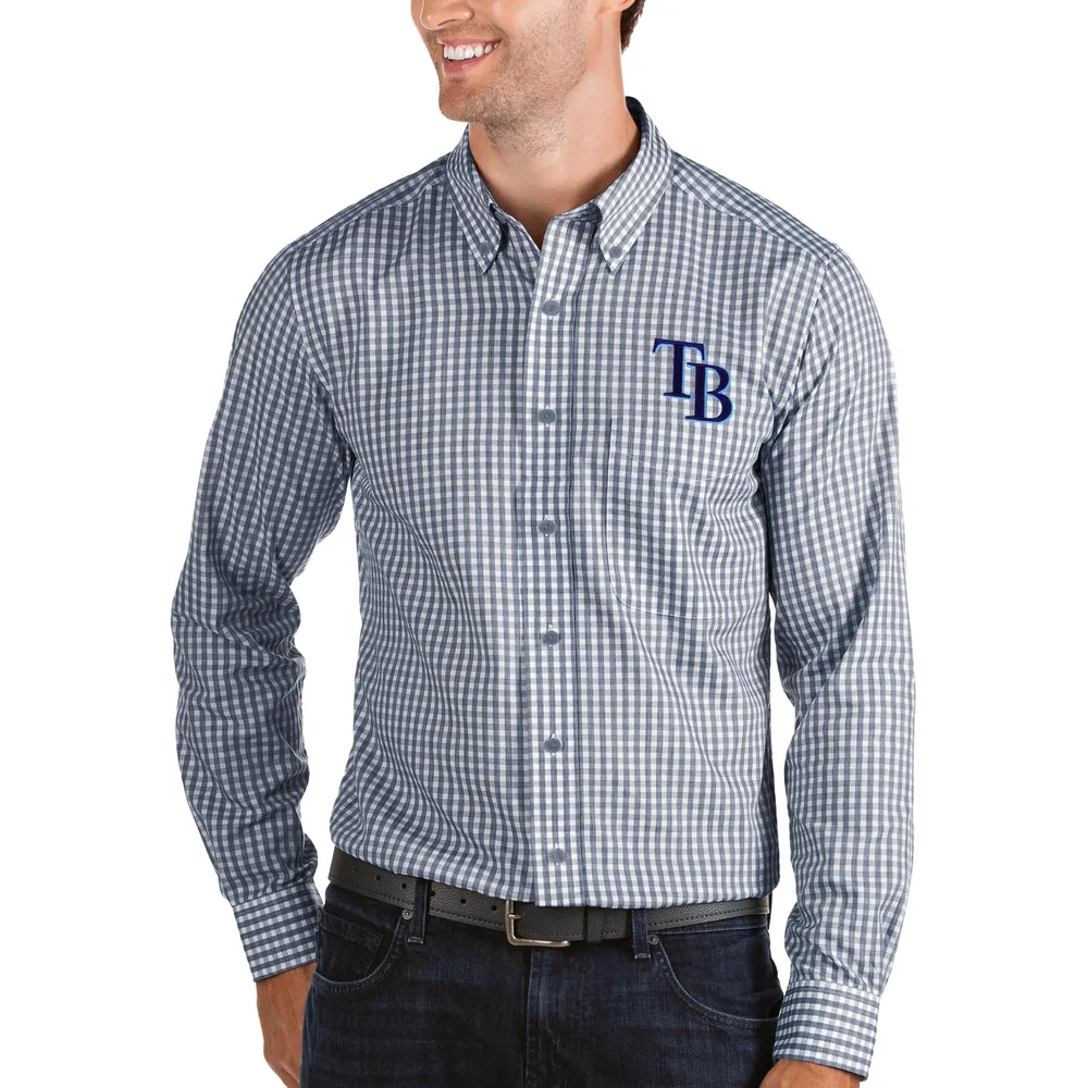 Lids Tampa Bay Rays Antigua Structure Button-Down Long Sleeve Shirt