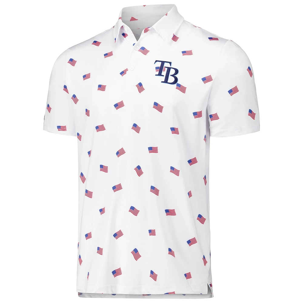 Polo Americana des Rays de Tampa Bay d'Antigua pour hommes, blanc