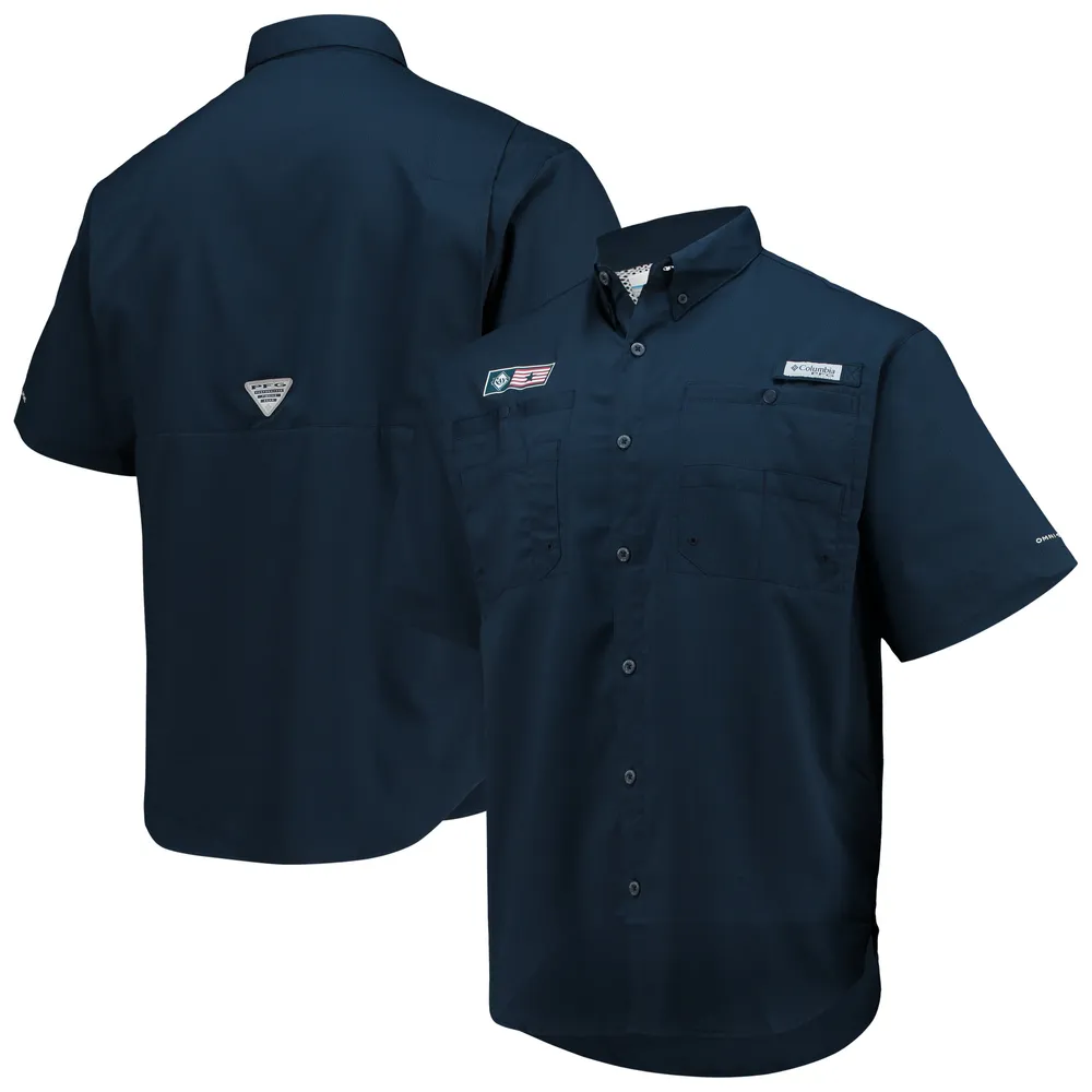 Tampa Bay Rays Columbia Americana Tamiami Omni-Shade Button-Down Shirt -  Navy
