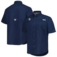 Men's Columbia Navy Tampa Bay Rays Tamiami Omni-Shade Button-Down Shirt