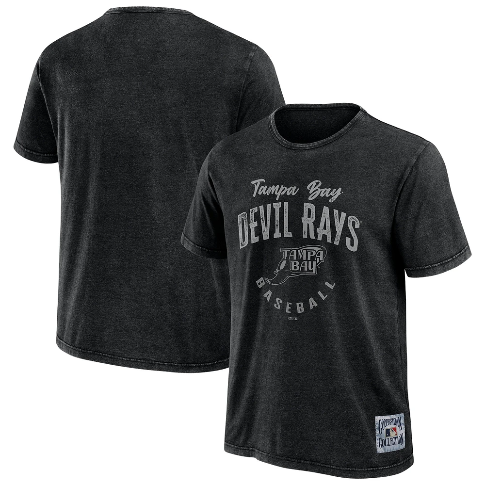 Collection Darius Rucker pour hommes par Fanatics T-shirt délavé noir Tampa Bay Rays Cooperstown