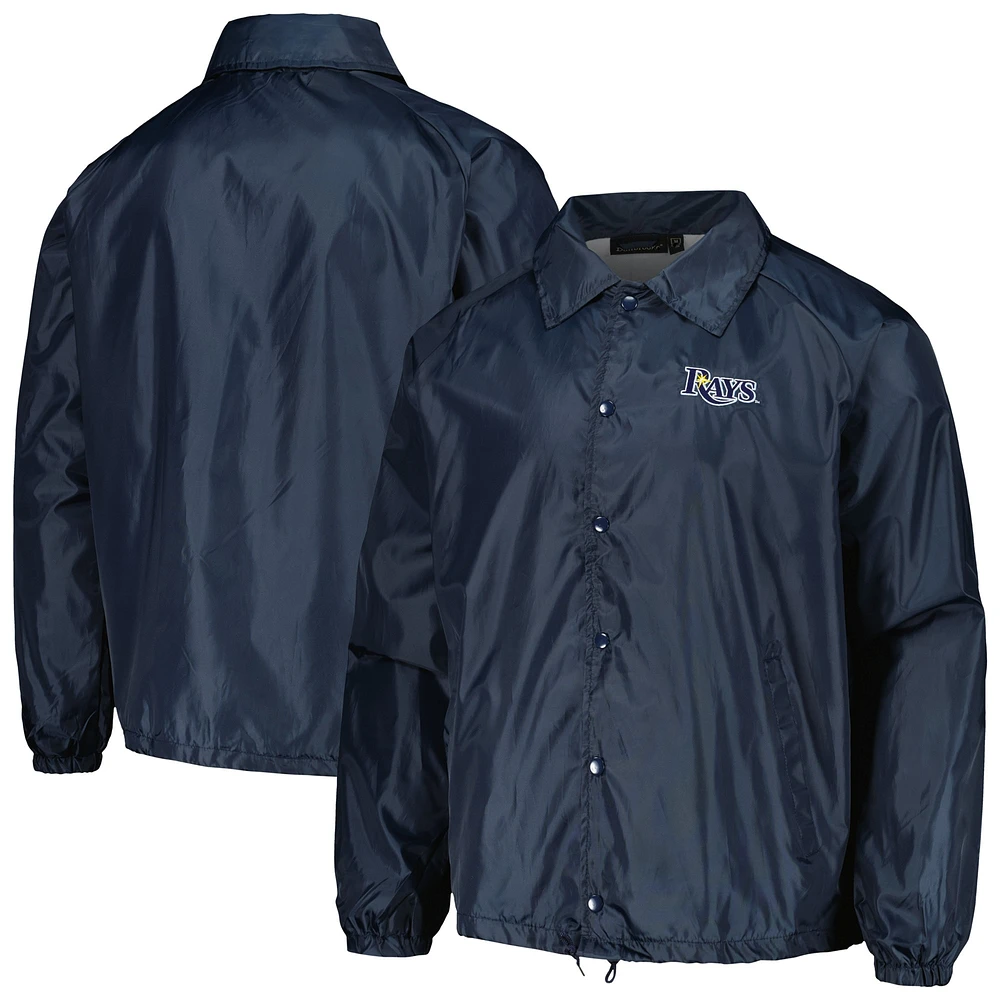 Men's Dunbrooke  Navy Tampa Bay Rays Coach's Raglan Full-Snap Windbreaker Jacket