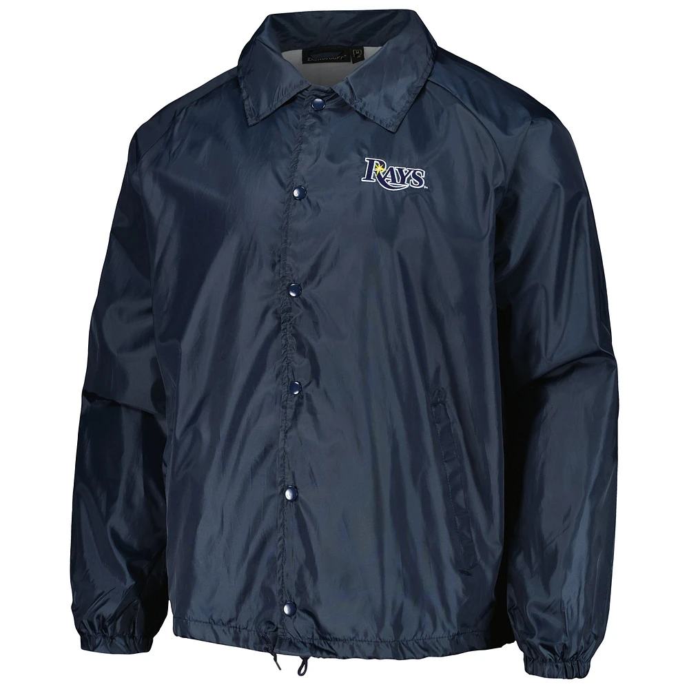 Men's Dunbrooke  Navy Tampa Bay Rays Coach's Raglan Full-Snap Windbreaker Jacket