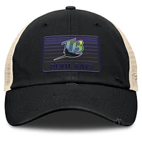 Men's Fanatics  Black/Natural Tampa Bay Rays Cooperstown Collection Eastbound Mesh Adjustable Hat