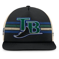 Men's Fanatics Black/Natural Tampa Bay Rays Cooperstown Collection Powers Snapback Hat