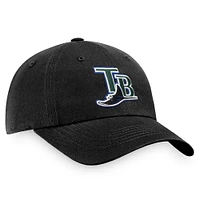 Men's Fanatics Black Tampa Bay Rays Cooperstown Collection Core Adjustable Hat