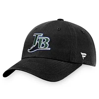 Casquette réglable noire Tampa Bay Rays Cooperstown Collection Fanatics pour hommes