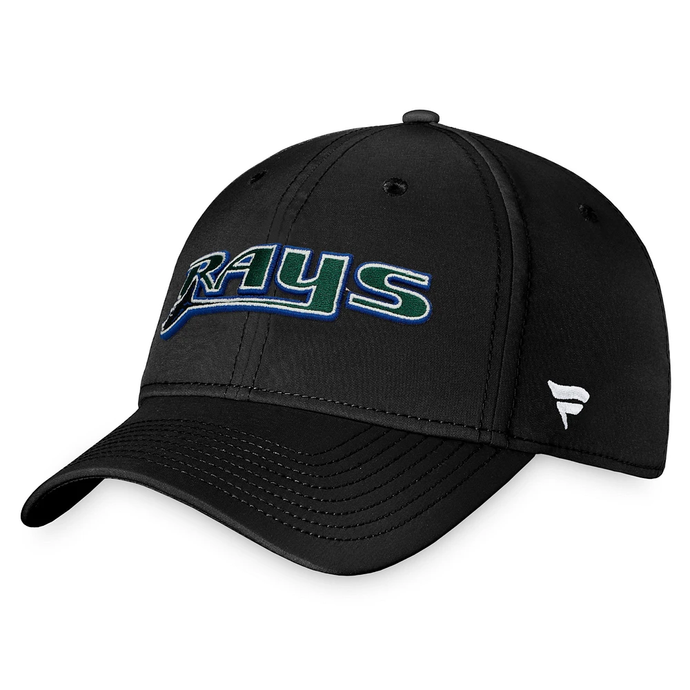 Casquette Cooperstown Core Flex noire Tampa Bay Rays Fanatics pour hommes