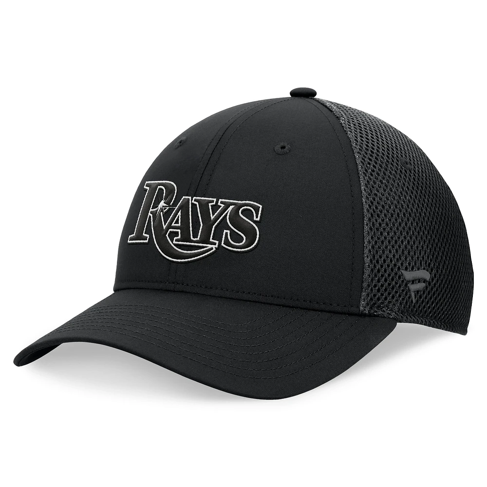 Casquette Fanatics noire Tampa Bay Rays Spacer Mesh Flex pour homme