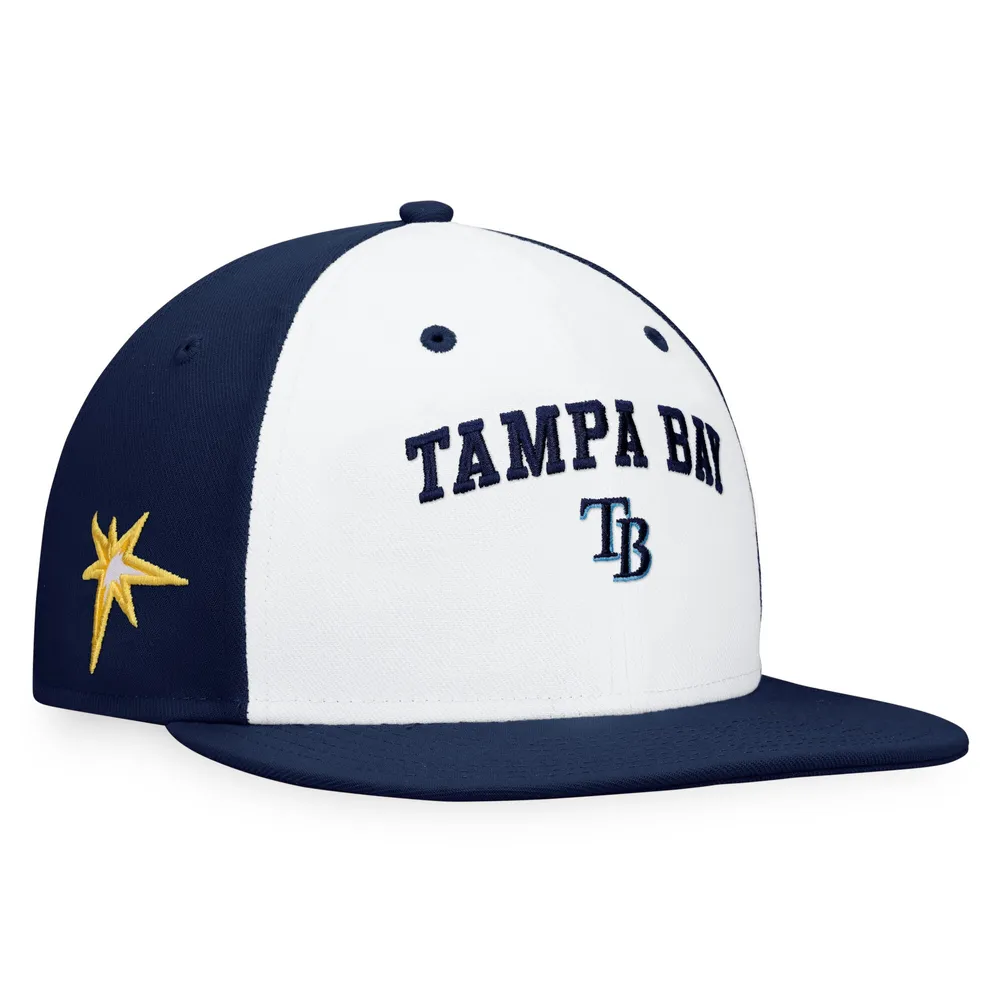 Lids Tampa Bay Rays Fanatics Branded Iconic Color Blocked Fitted Hat -  White/Navy