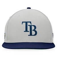 Men's Fanatics Gray/Navy Tampa Bay Rays Glory Days Two-Tone Snapback Hat