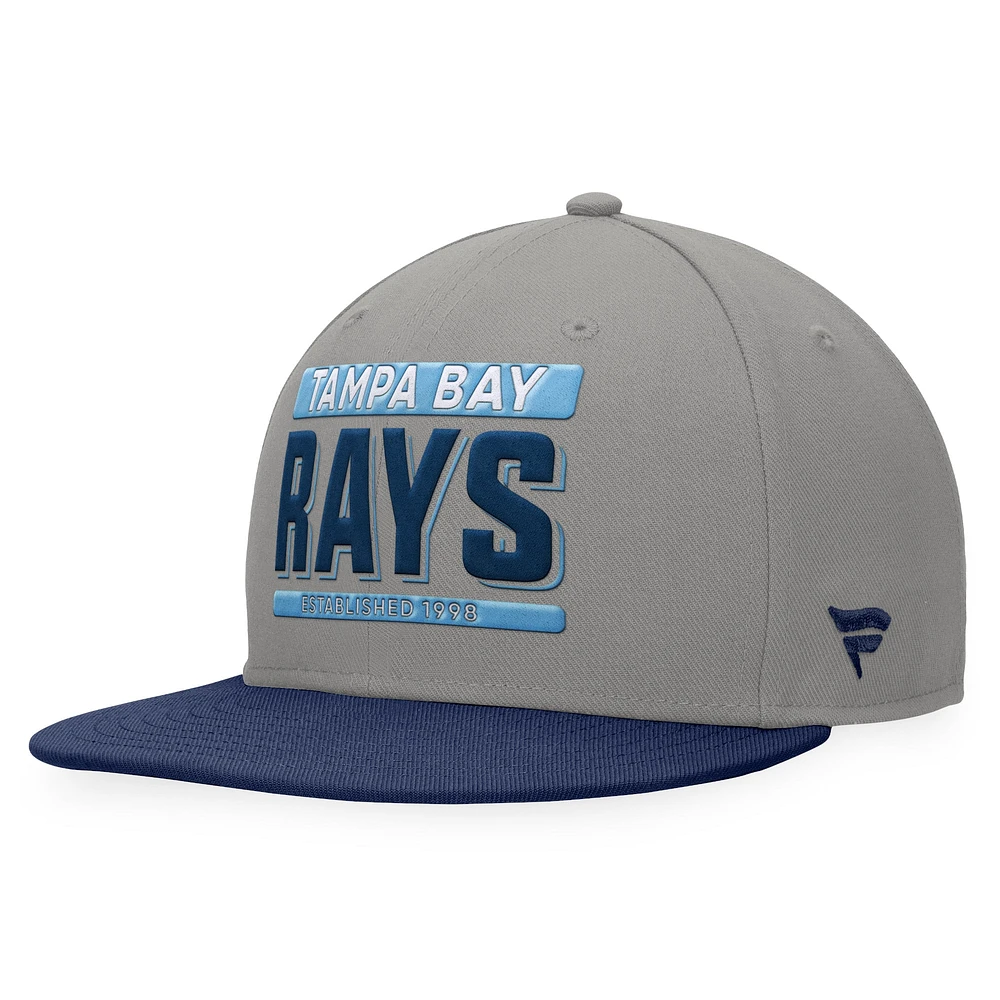 Men's Fanatics Gray/Navy Tampa Bay Rays Line Drive Two-Tone Snapback Hat