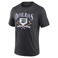 Men's Fanatics Heather Charcoal Tampa Bay Rays Home Team Tri-Blend T-Shirt