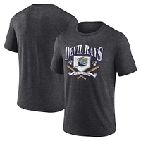 T-shirt tri-mélange de l'équipe locale des Rays Tampa Bay Fanatics Heather Charcoal pour hommes