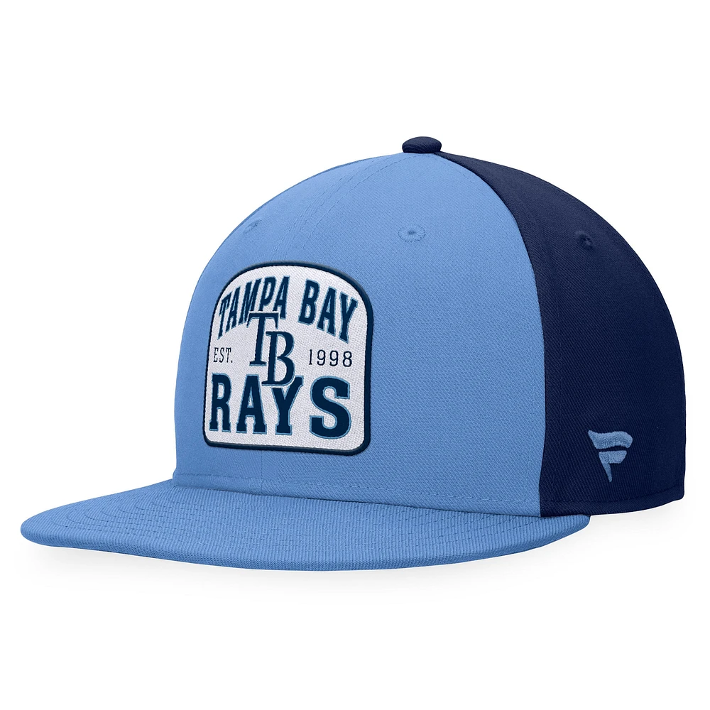 Casquette Snapback Cycle Snapback des Rays de Tampa Bay Fanatics bleu clair/bleu marine pour hommes