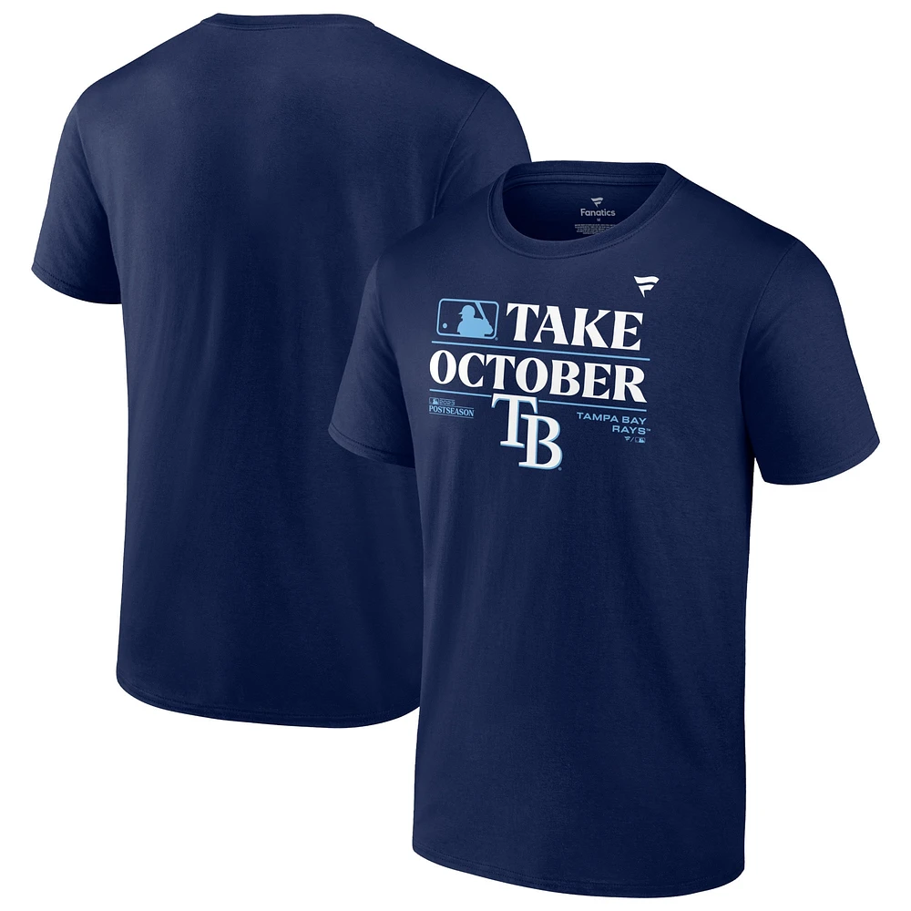 T-shirt des vestiaires séries éliminatoires 2023 Rays de Tampa Bay Fanatics pour hommes, bleu marine