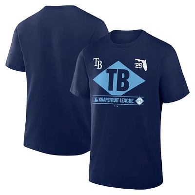 T-shirt True Icon de la Ligue des pamplemousses l'entraînement printemps 2025 Tampa Bay Rays pour hommes Fanatics Navy
