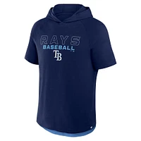 Men's Fanatics Navy Tampa Bay Rays Clubhouse Optimal Play Raglan Hoodie T-Shirt