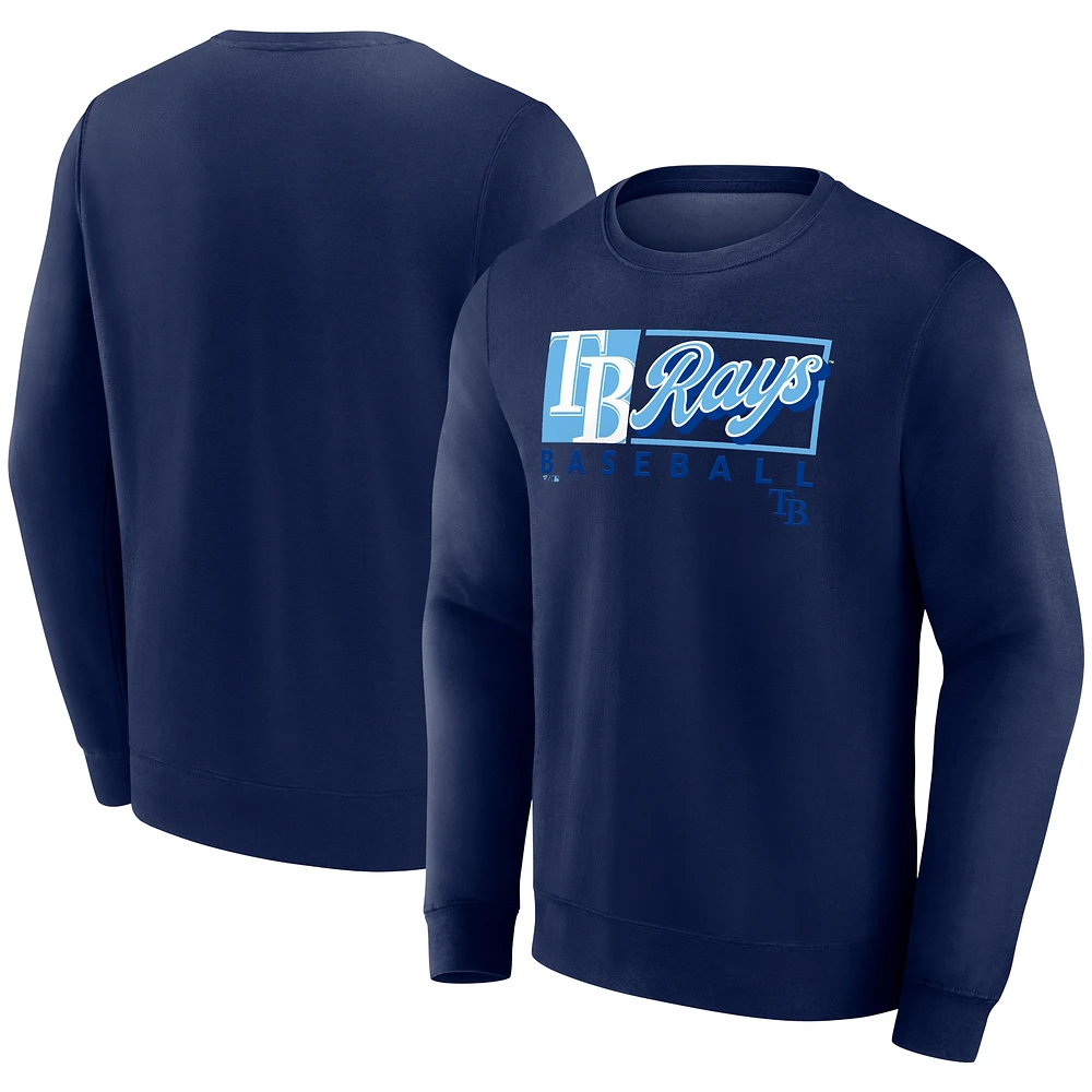 Men's Fanatics Navy Tampa Bay Rays Focus Fleece Pullover Sweatshirt