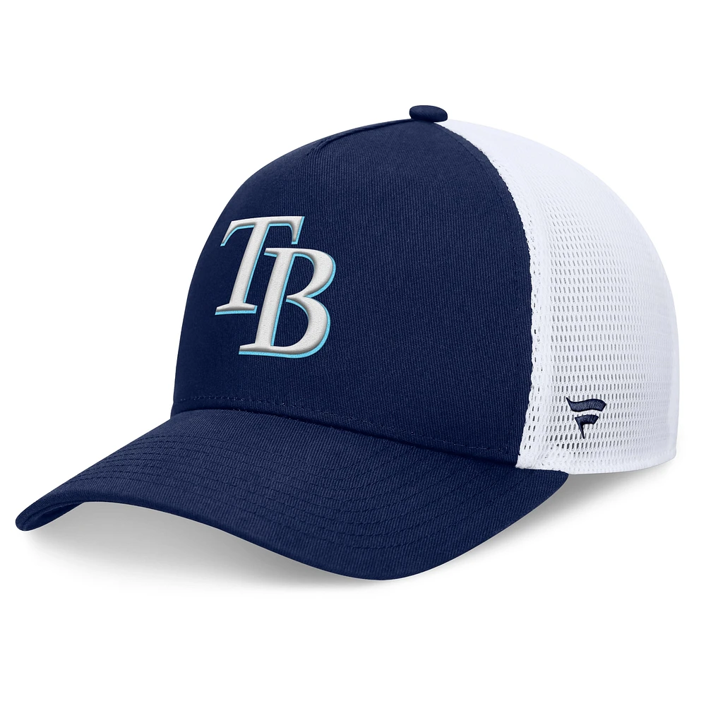 Casquette ajustable Fundamental A-Frame bleu marine pour homme de la marque Fanatics des Tampa Bay Rays