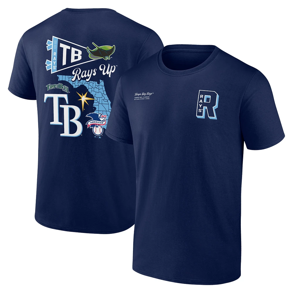 Men's Fanatics Navy Tampa Bay Rays Split Zone T-Shirt