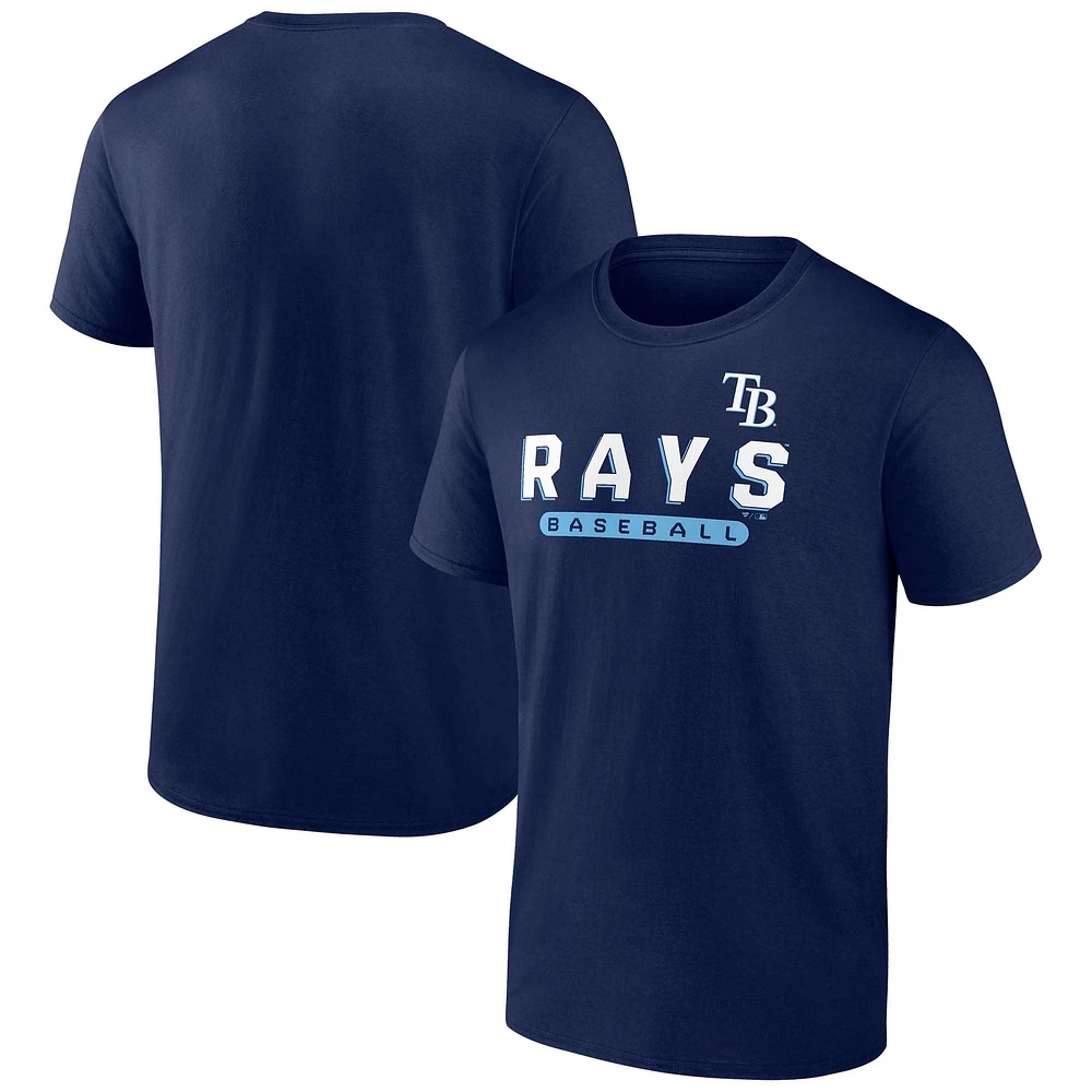 T-shirt Fanatics bleu marine pour homme de l'équipe des Tampa Bay Rays
