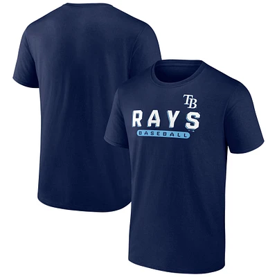 T-shirt Fanatics bleu marine pour homme de l'équipe des Tampa Bay Rays