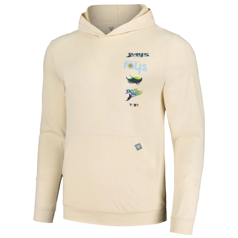 Men's Levelwear Cream Tampa Bay Rays Base Line Pullover Hoodie