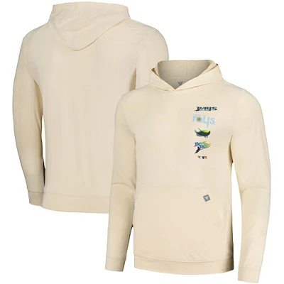 Men's Levelwear Cream Tampa Bay Rays Base Line Pullover Hoodie