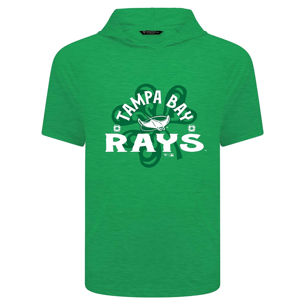 Men's Levelwear Green Tampa Bay Rays St. Patrick's Day Phase Shamrock Short Sleeve T-Shirt Hoodie