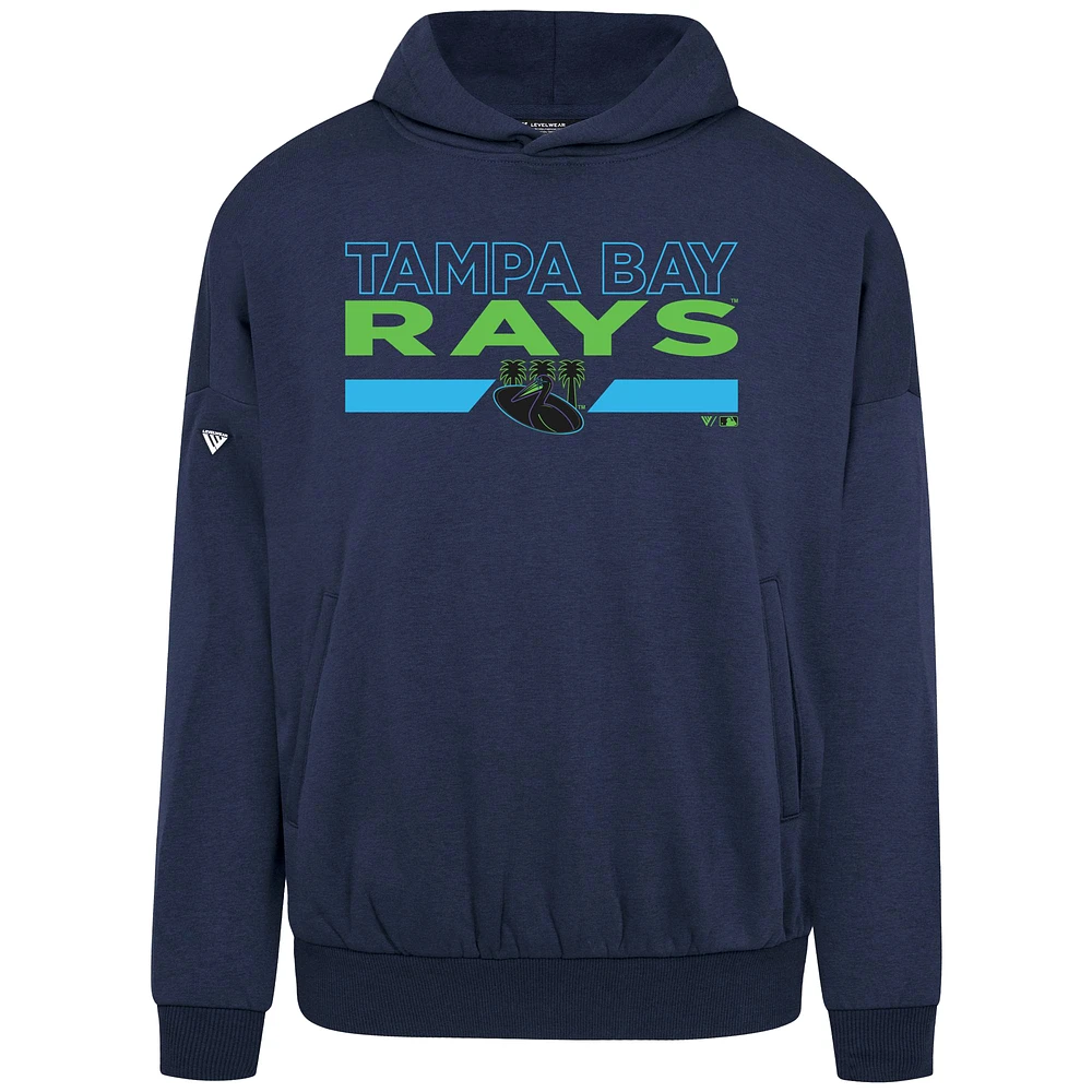 Sweat à capuche bleu marine pour homme Levelwear des Rays de Tampa Bay City Connect Contact No Hitter