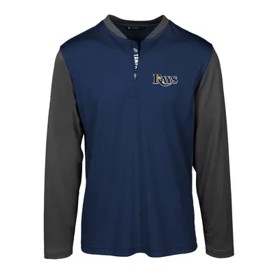 Men's Majestic Navy/Light Blue Tampa Bay Rays Authentic Collection On-Field  3/4-Sleeve Batting