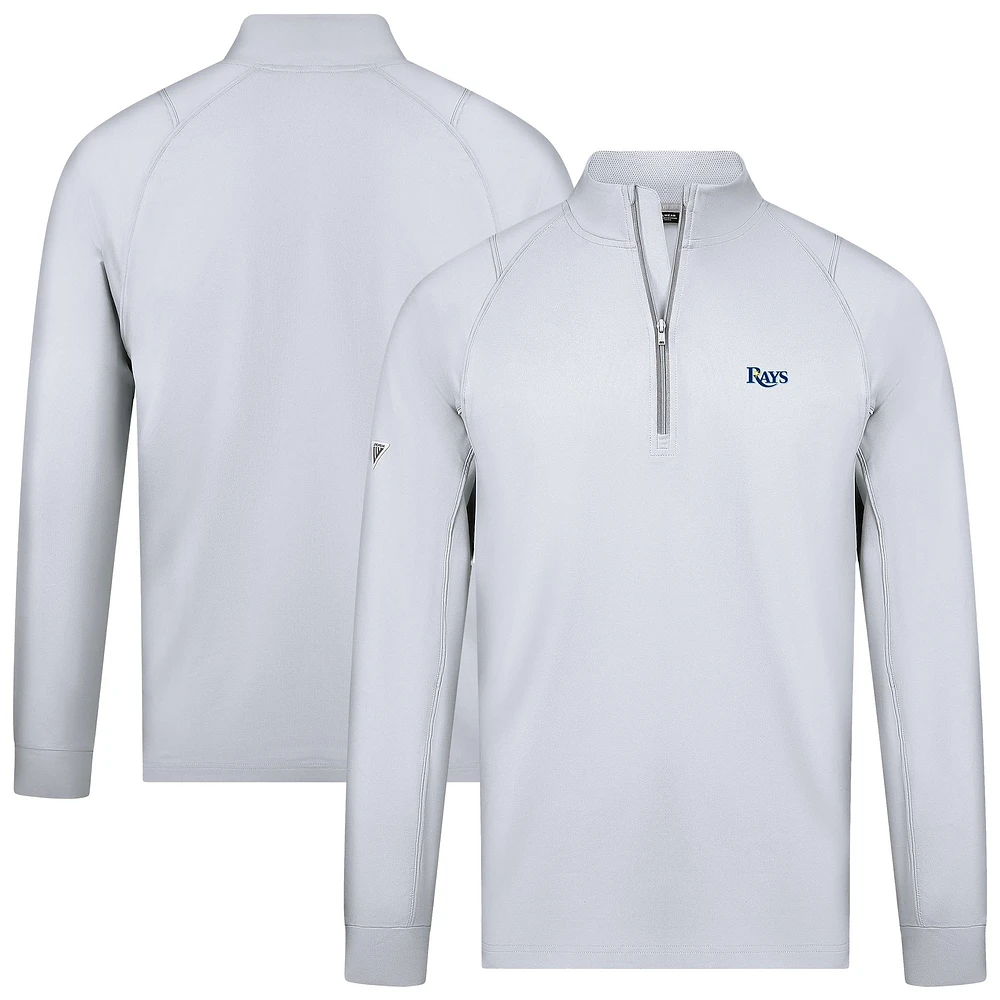Men's Levelwear White Tampa Bay Rays Theory Insignia 2.0 Quarter-Zip Pullover Top