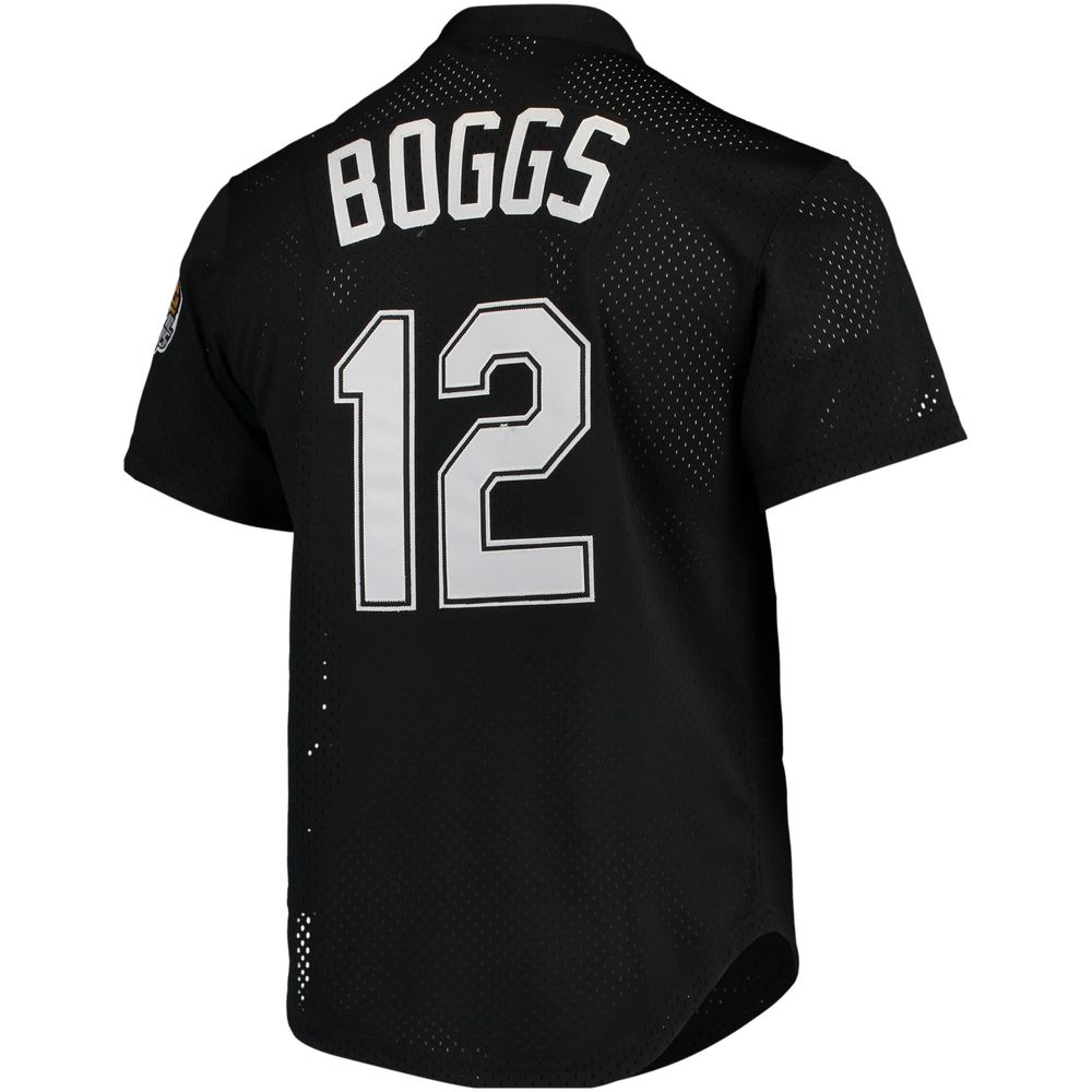 Men's Mitchell & Ness Wade Boggs Black Tampa Bay Rays Cooperstown Collection 1991 Mesh Batting Practice Jersey