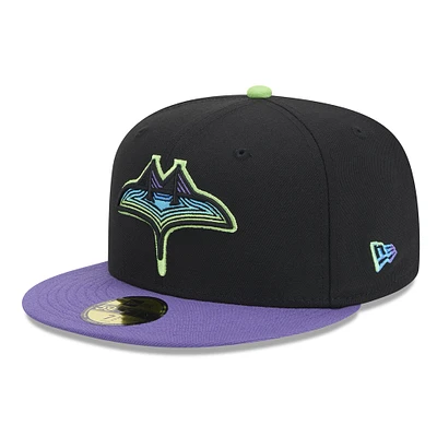 Casquette ajustée 59FIFTY Tampa Bay Rays 2024 City Connect New Era pour homme, noire