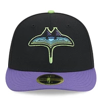 Casquette ajustée 59FIFTY à profil bas New Era pour hommes, Tampa Bay Rays 2024 City Connect, noire