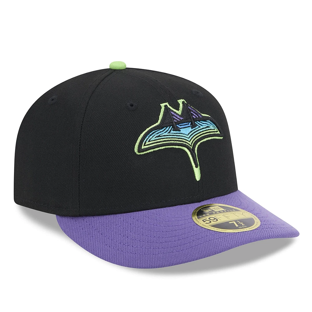 Casquette ajustée 59FIFTY à profil bas New Era pour hommes, Tampa Bay Rays 2024 City Connect, noire