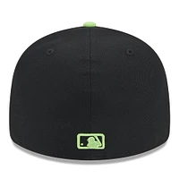 Casquette ajustée 59FIFTY à profil bas New Era pour hommes, Tampa Bay Rays 2024 City Connect, noire