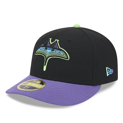 Men's New Era Black Tampa Bay Rays 2024 City Connect Low Profile 59FIFTY Fitted Hat