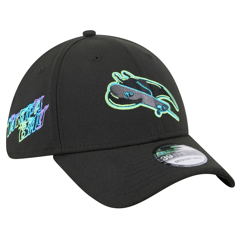 Casquette flexible 39THIRTY City Connect des Rays de Tampa Bay New Era noire pour hommes