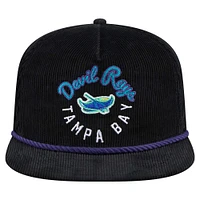 Men's New Era  Black Tampa Bay Rays Full Circle Corduroy Golfer Adjustable Hat